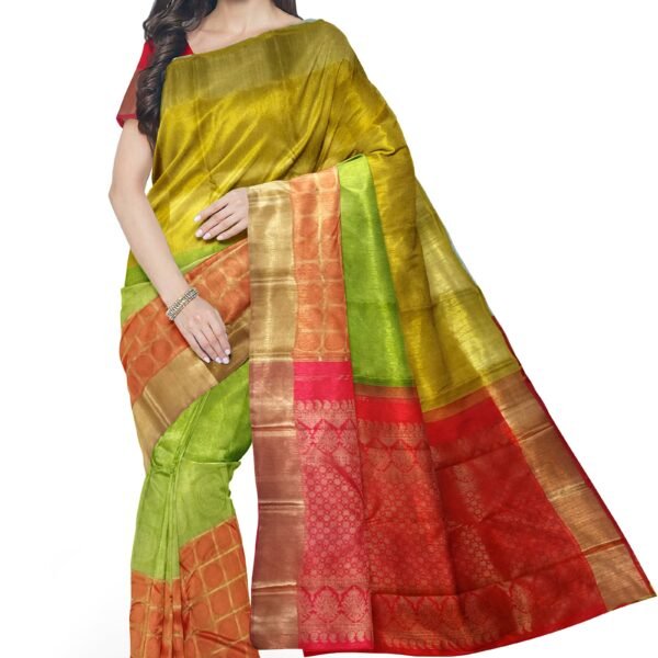 emboss-kanchipuram-silk-saree-Multi colour