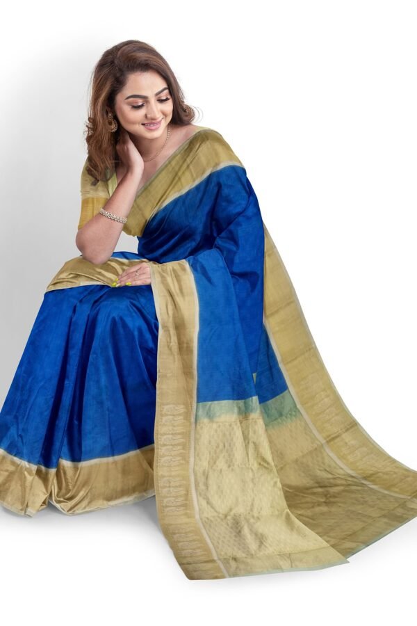 emboss-kanchipuram-silk-saree-Blue