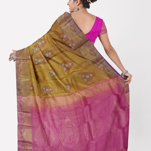 emboss-kanchipuram-silk-saree-Mustard