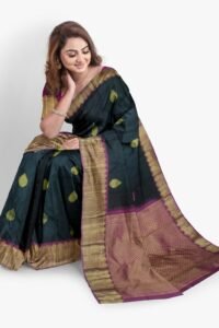 kanchpuram-silk-saree-dark-green